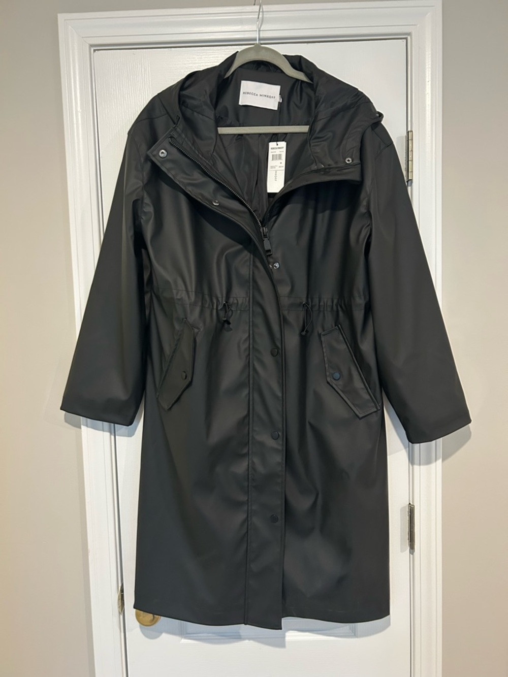 Rebecca Minkoff Black Hooded Trench Coat